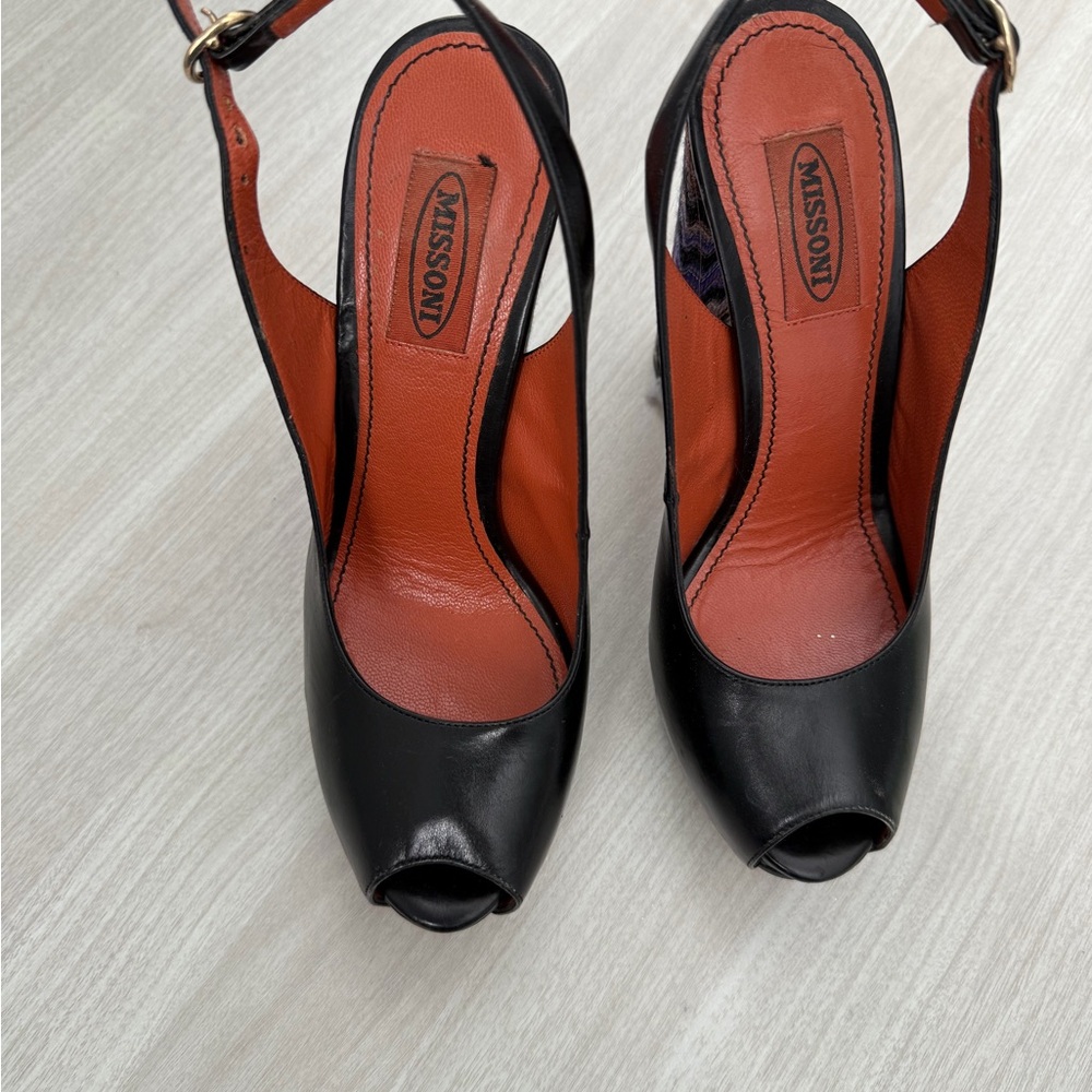 Missoni Black Peep Toe Heels
